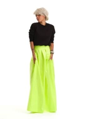 LOCKER ROOM Neon Yellow Ruched Maxi Skirt